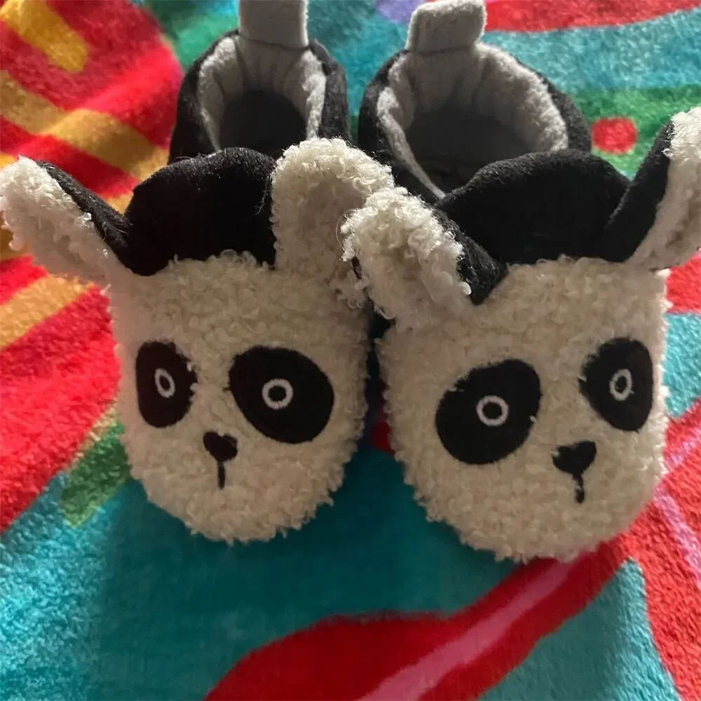 Timatego Baby Panda Slippers Unisex 3-6 Months Black